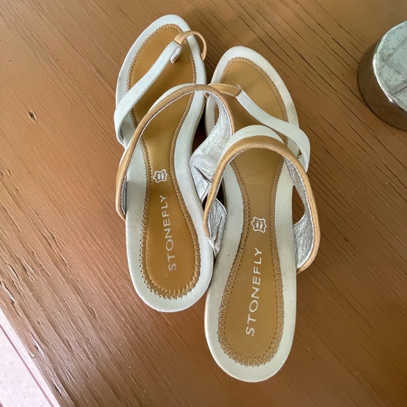 Stonefly size 8/39 silver and copper wedge sandals - Picture 5 of 7